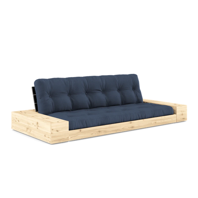 Bas Med Sidobox och 5-Lagers Madrass Svart Natt/marinblå