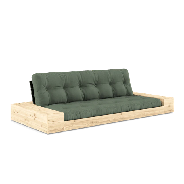 Karup Bas Med Sidobox Och 5-lagers Madrass Natt/olivgr&ouml;n - Modulsoffor Bomull Svart