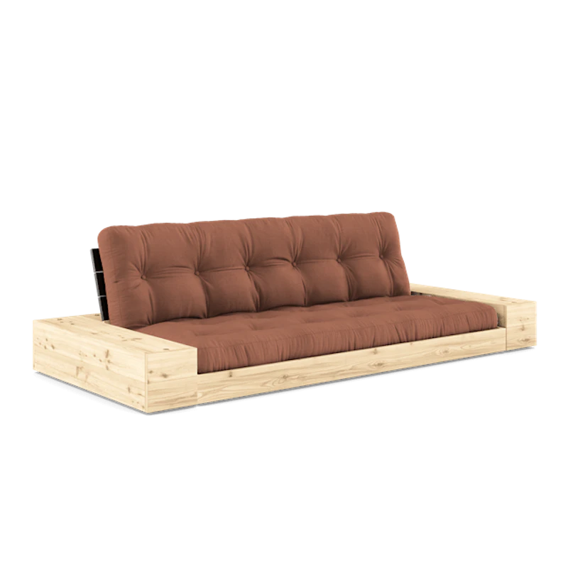 Bas Med Sidobox och 5-Lagers Madrass Svart Natt/Lerbrun