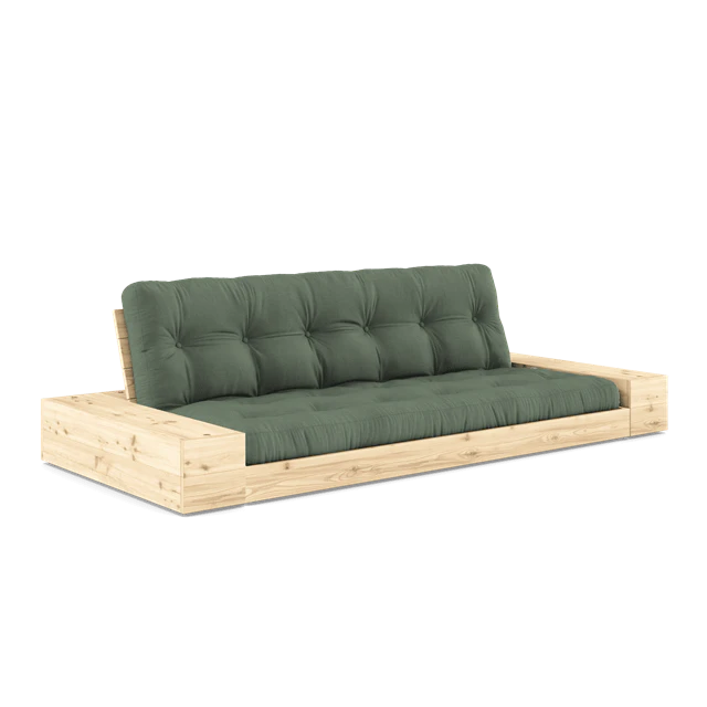 Karup Bas Med Sidobox Och 5-lagers Madrass Transparent/olivgr&ouml;n - Modulsoffor Polyester Ivory