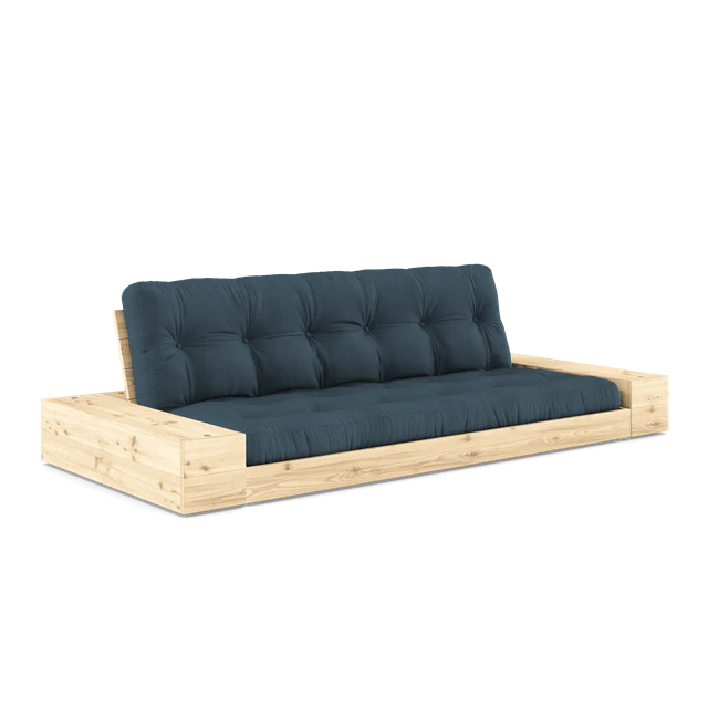 Karup Bas Med Sidobox Och 5-lagers Madrass Transparent/petroleum - Modulsoffor Polyester Ivory