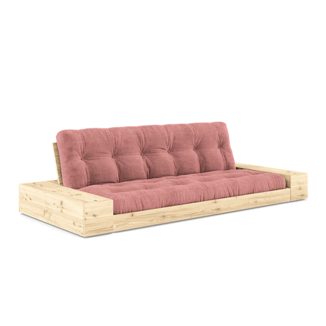 Karup Bas B&auml;ddsoffa Med Sidol&aring;da & 5-lagers Madrass Transparent/rosa - Modulsoffor Polyester Ivory
