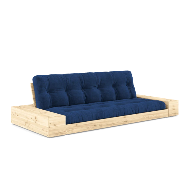 Karup Bas Med Sidobox Och 5-lagers Madrass Transparent/royalbl&aring; - Modulsoffor Polyester Ivory