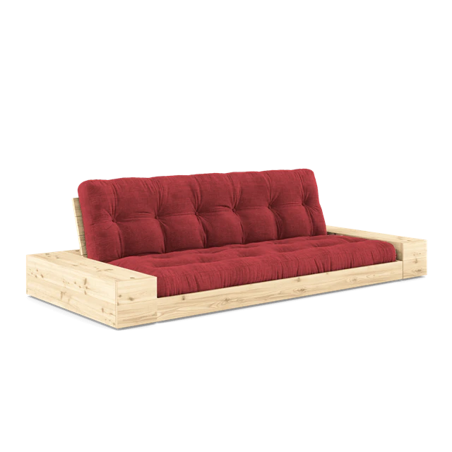 Karup Bas Med Sidobox Och 5-lagers Madrass Transparent/rubinr&ouml;d - Modulsoffor Polyester Ivory