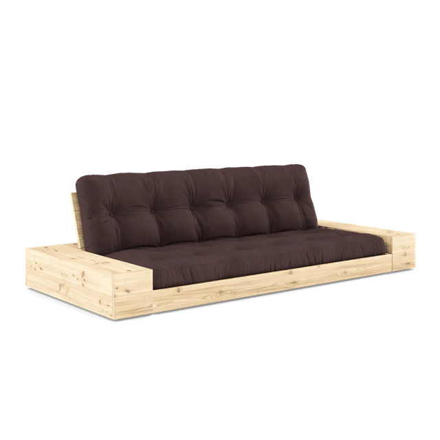 Karup Bas Med Sidobox Och 5-lagers Madrass Transparent/brun - Modulsoffor Polyester Ivory
