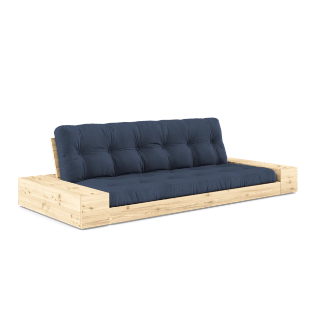 Karup Bas Med Sidobox Och 5-lagers Madrass Transparent/marinbl&aring; - Soffor Polyester Ivory