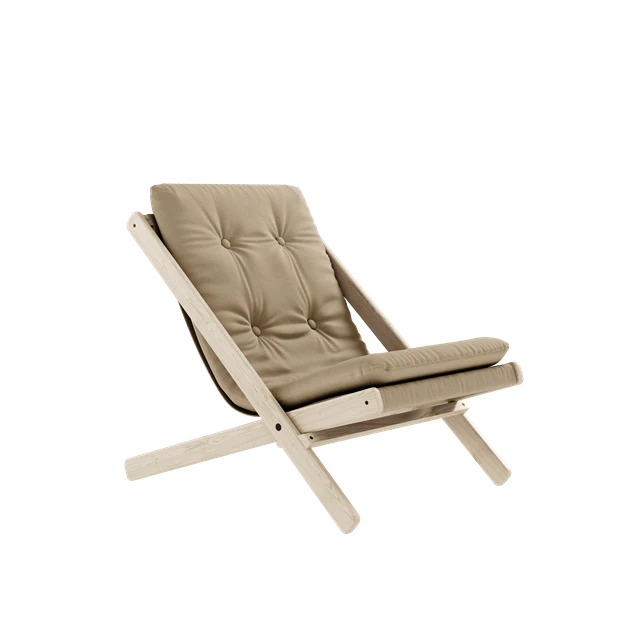 Karup Boggie F&aring;t&ouml;lj Med Madrass Utomhus 402 Vit/oljad Bok - Akryl Beige