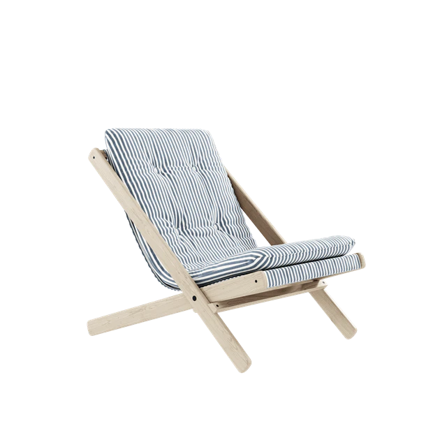 Karup Boogie F&aring;t&ouml;lj Med Madrass 611 Strandbl&aring;tt/raw Bok - Bomull Beach Blue