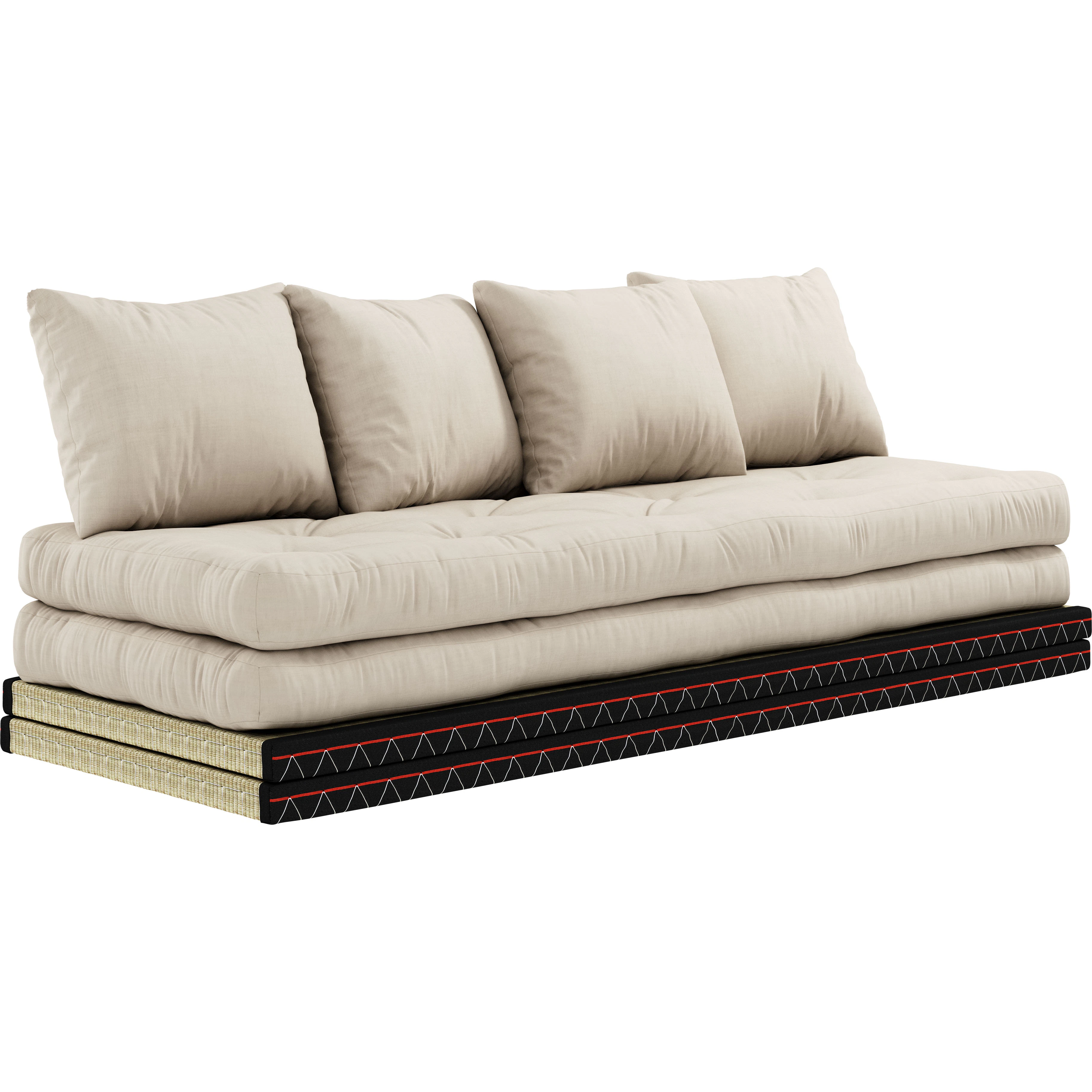 karup chico soffa med madrass 80x200 cm - modulsoffor bomull beige
