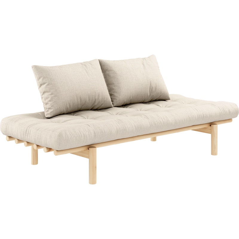 Pace Dagbädd Med Madrass, Klarlackad / Linen