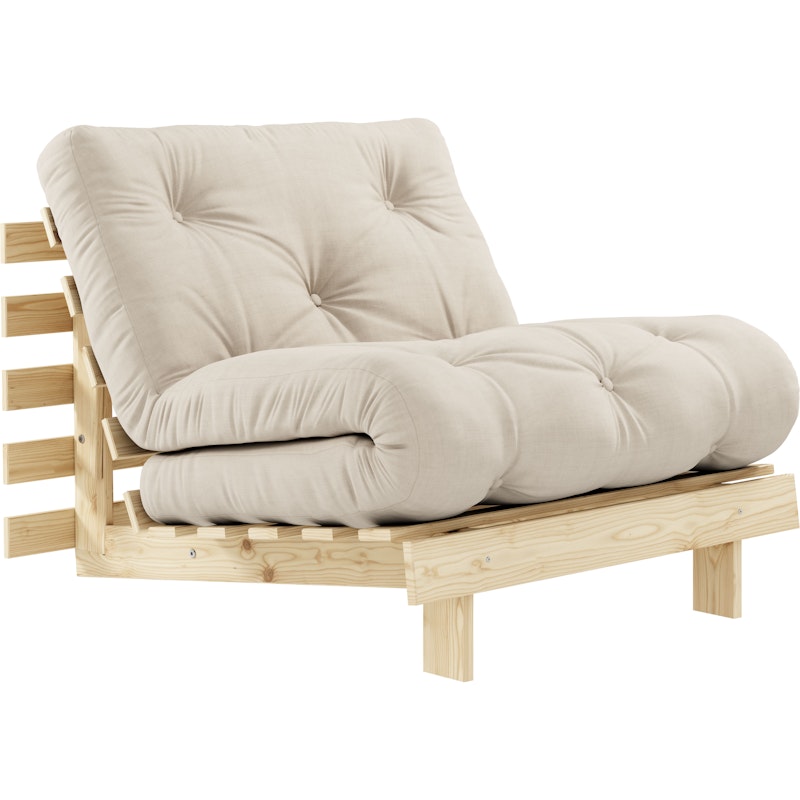 Roots 90 Loungefåtölj, Furu / Beige