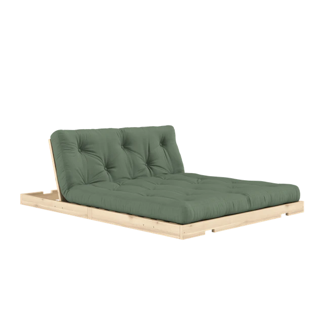 Karup Flip Soffa Med Madrass 140x200 Olivgr&ouml;n/raw - Modulsoffor Bomull Pine