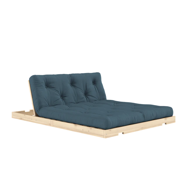 Karup B&auml;ddsoffa Med Madrass 140x200 Petroleum/obehandlad - Modulsoffor Bomull Pine