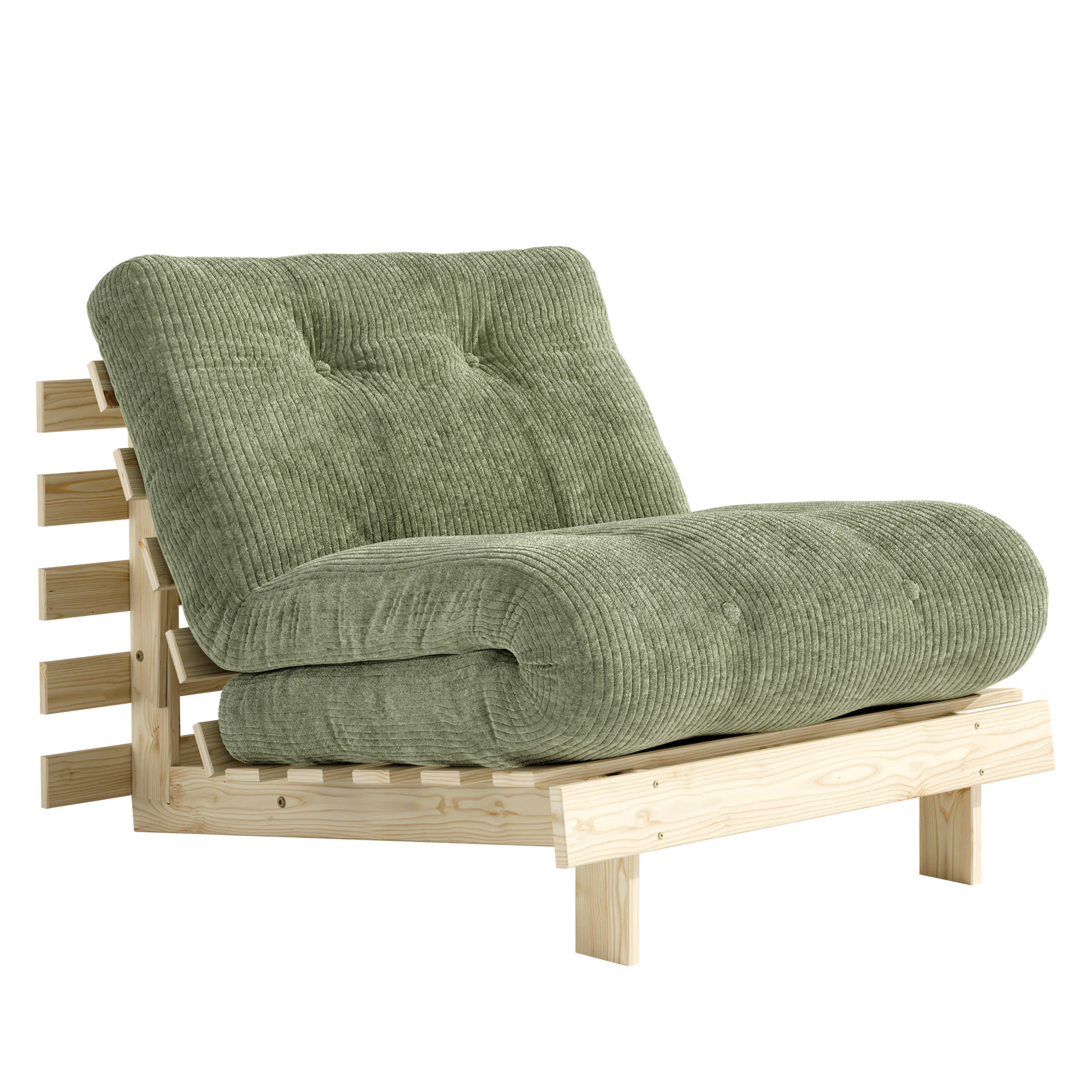 Karup Roots B&auml;ddf&aring;t&ouml;lj 90x200 Cm Khaki Green - B&auml;ddsoffor Furu Khakigr&ouml;n