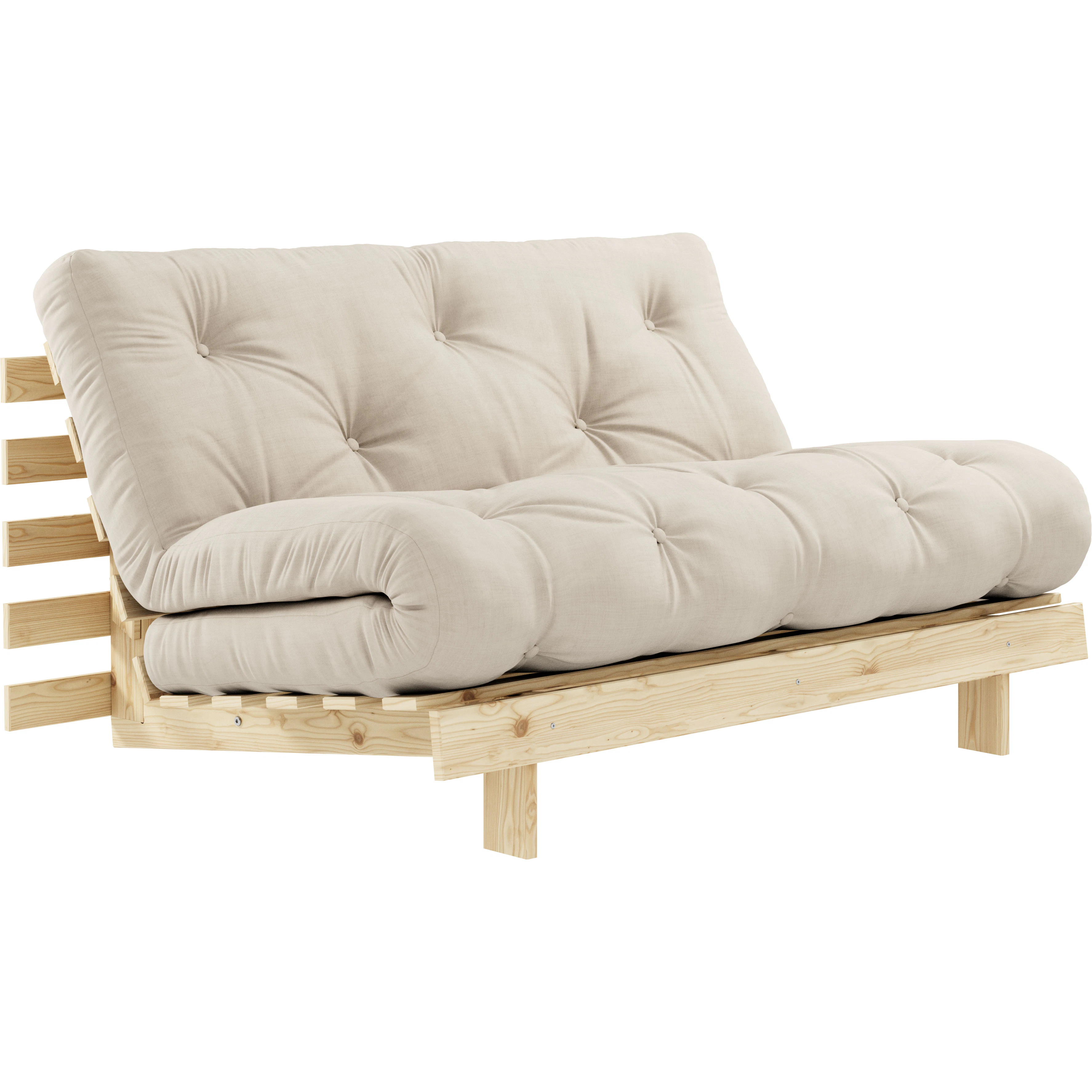 Karup Roots 140 B&auml;ddsoffa Med Madrass Raw / - Soffor Furu Beige