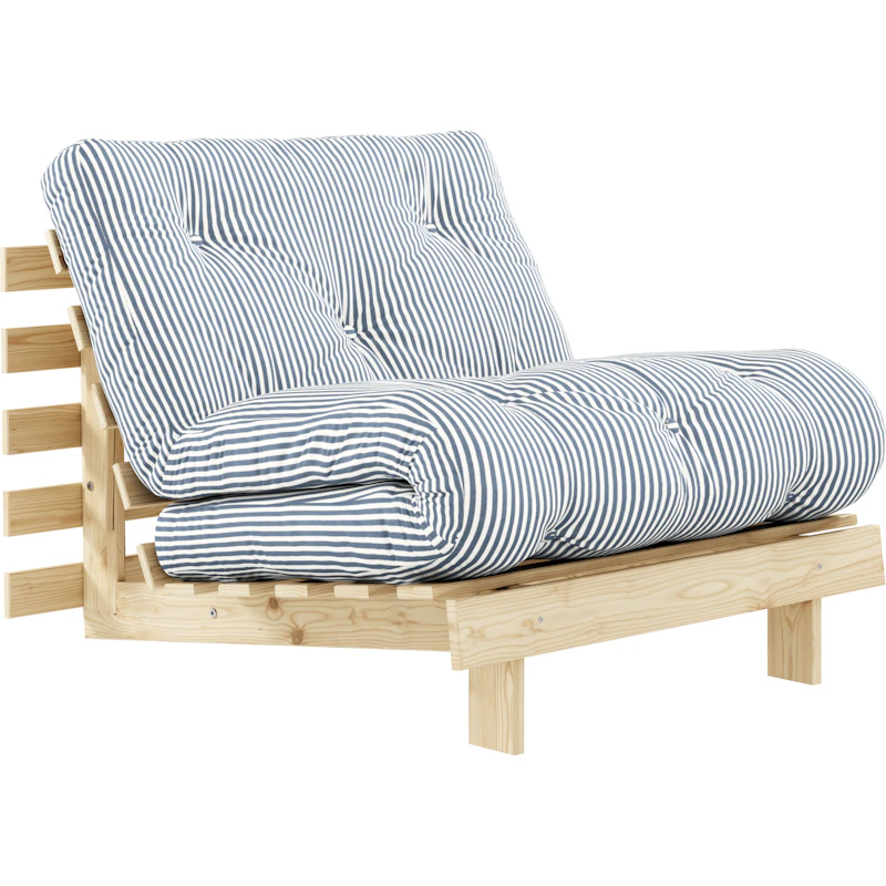 Roots 90 Loungefåtölj, Furu / Beach Blue