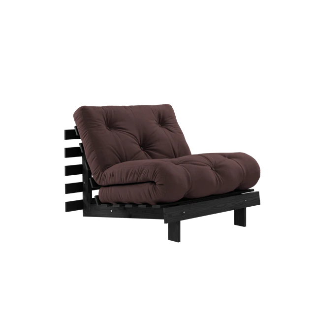 Karup Roots B&auml;ddsoffa Med Madrass 90x200 Svart - Modulsoffor Bomull Brun