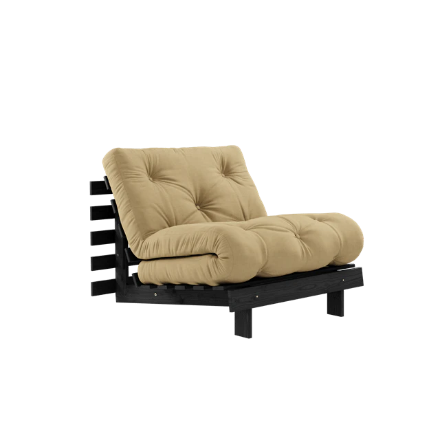 Karup Roots B&auml;ddsoffa Med Madrass 90x200 Natt/beige - Modulsoffor Bomull Svart