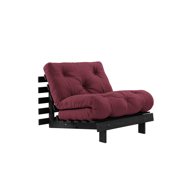 Karup Roots B&auml;ddsoffa Med Madrass 90x200 Natt/bordeaux - Modulsoffor Bomull Svart