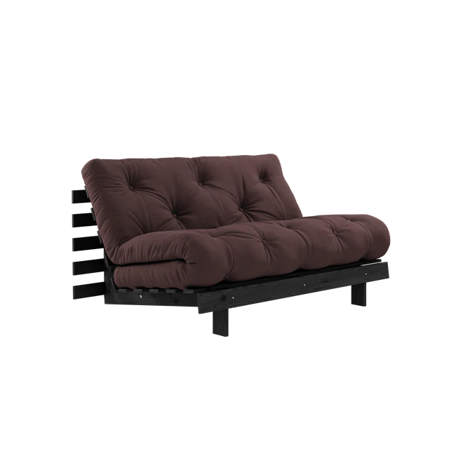 Karup Roots B&auml;ddsoffa Med Roots Madrass 140x200 /svart Lackerad - Modulsoffor Bomull Brun