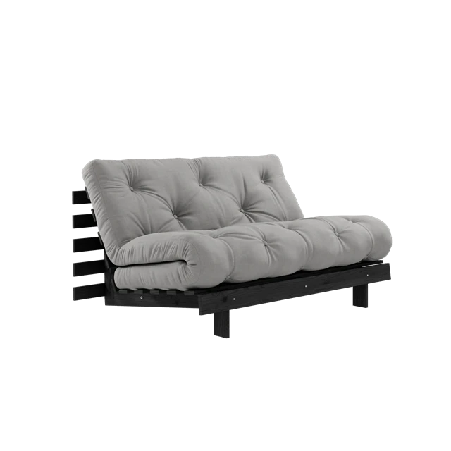 Karup Roots B&auml;ddsoffa Med Roots Madrass 140x200 Gr&aring;/ Lackerad - Modulsoffor Bomull Svart