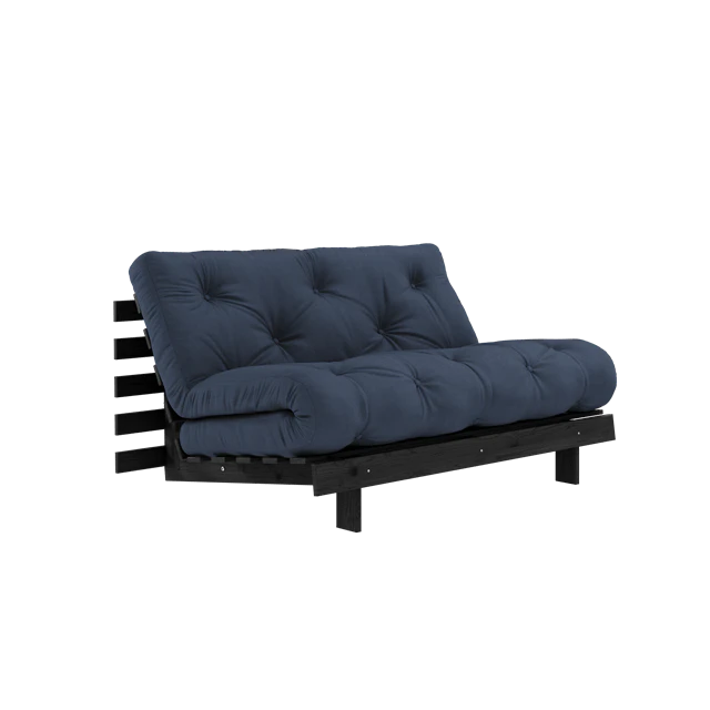Karup Roots B&auml;ddsoffa Med Roots Madrass 140x200 Marinbl&aring;/ Lackerad - Modulsoffor Bomull Svart