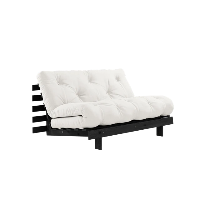 Karup Roots B&auml;ddsoffa Med Roots Madrass 140x200 Natur/lackerad - Modulsoffor Bomull Svart