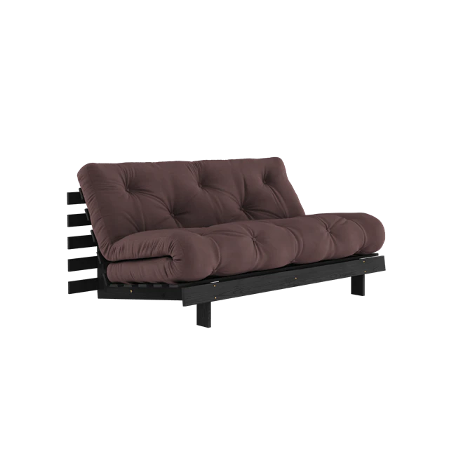 Karup Roots B&auml;ddsoffa Med Roots Madrass 160x200 /svart Lackerad - Modulsoffor Bomull Brun