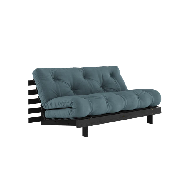 Karup Roots B&auml;ddsoffa Med Roots Madrass 160x200 Petroleum/lackerad - Modulsoffor Bomull Svart