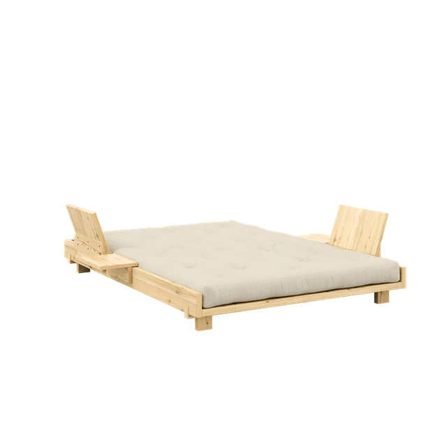 Karup Social B&auml;ddsoffa Med 2 Ryggst&ouml;d Sidobord Och Madrass 140x200 /raw - Modulsoffor Bomull Beige