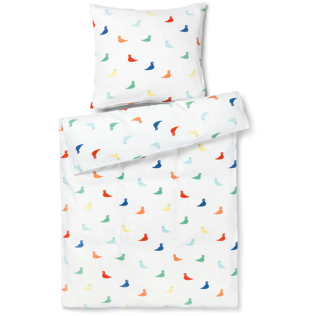 Kay Bojesen Songbird Crib Bäddset 100x130 Cm Se - Bäddset Ekologisk Bomullssatin Multi
