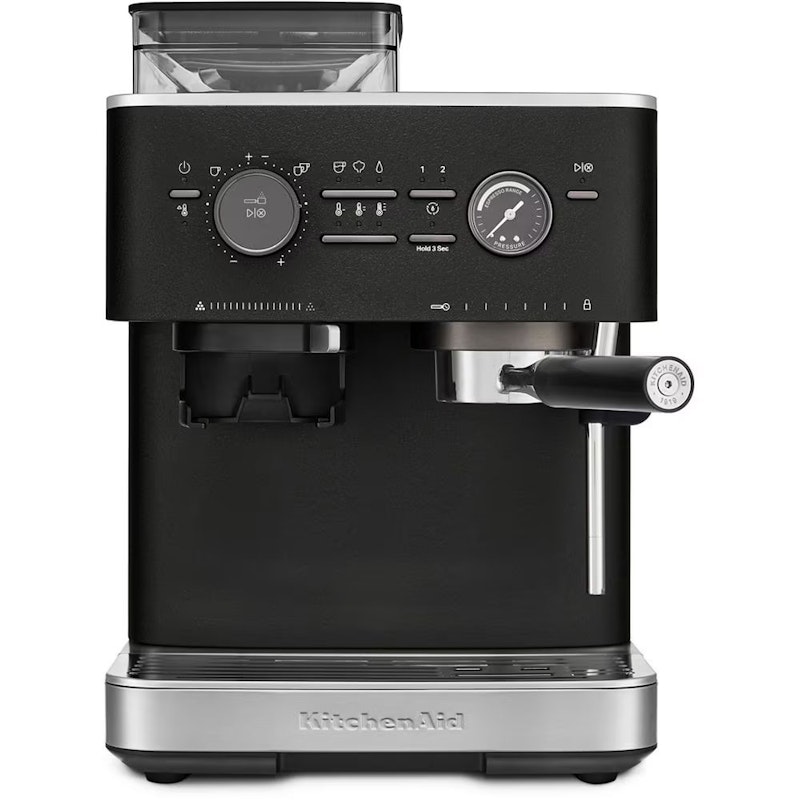 5KES6551EBK Halvautomatisk Espressomaskin Med Kaffekvarn, Gjutjärn Svart