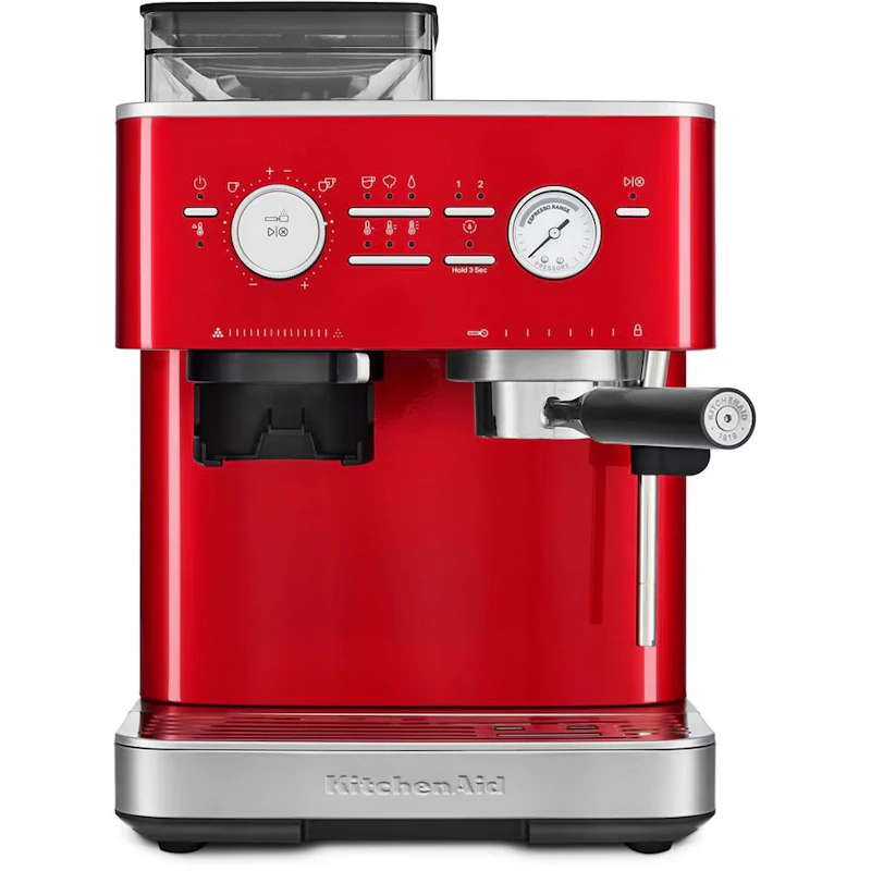 5KES6551ECA Halvautomatisk Espressomaskin Med Kaffekvarn, Red Metallic