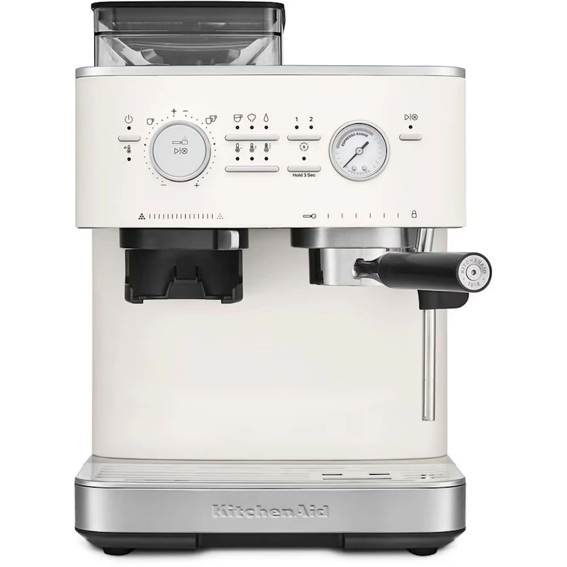 5KES6551EPL Halvautomatisk Espressomaskin Med Kaffekvarn, Porcelain White