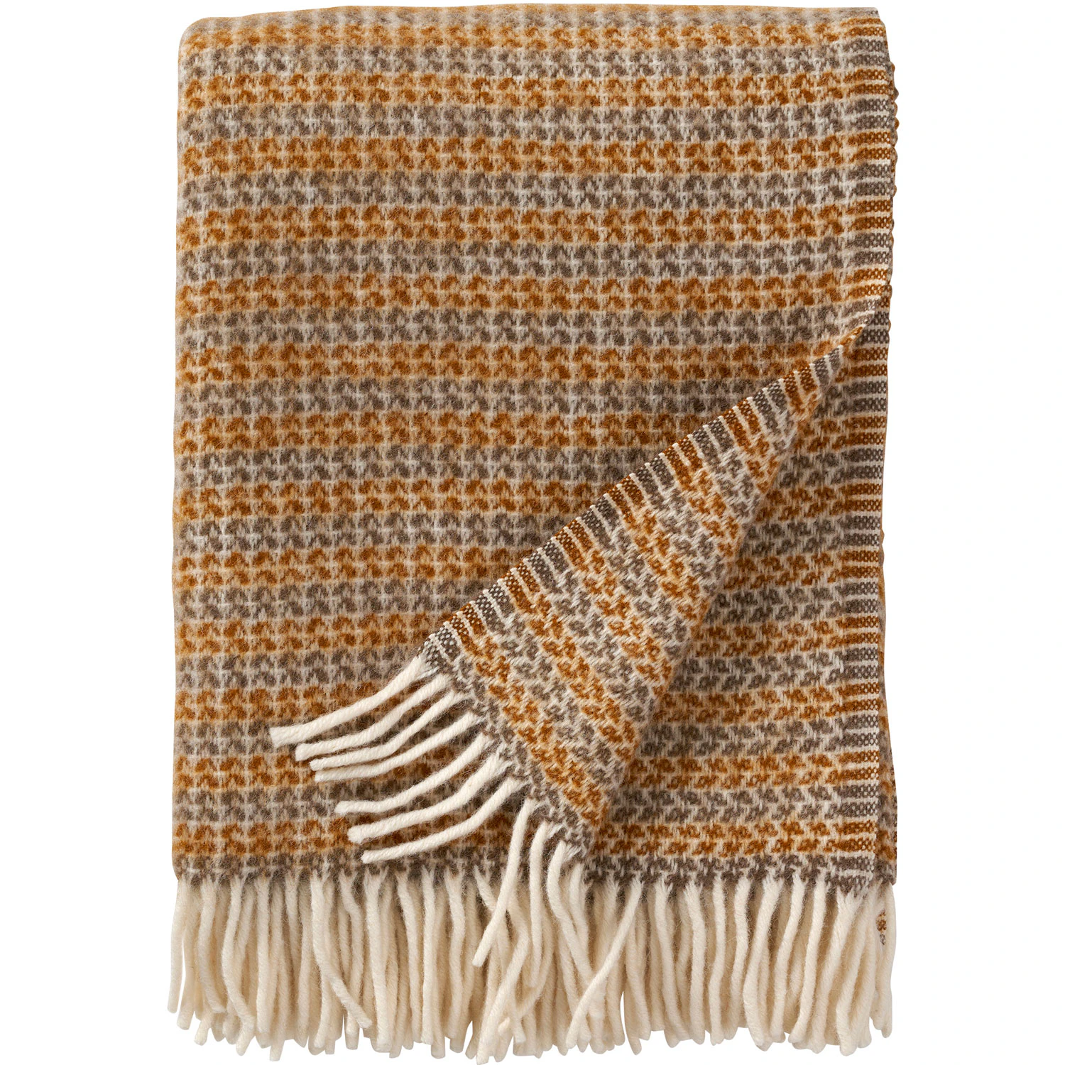 Klippan Yllefabrik Curve Pläd 130x200 Cm Caramel - Plädar & Filtar Lammull Karamell