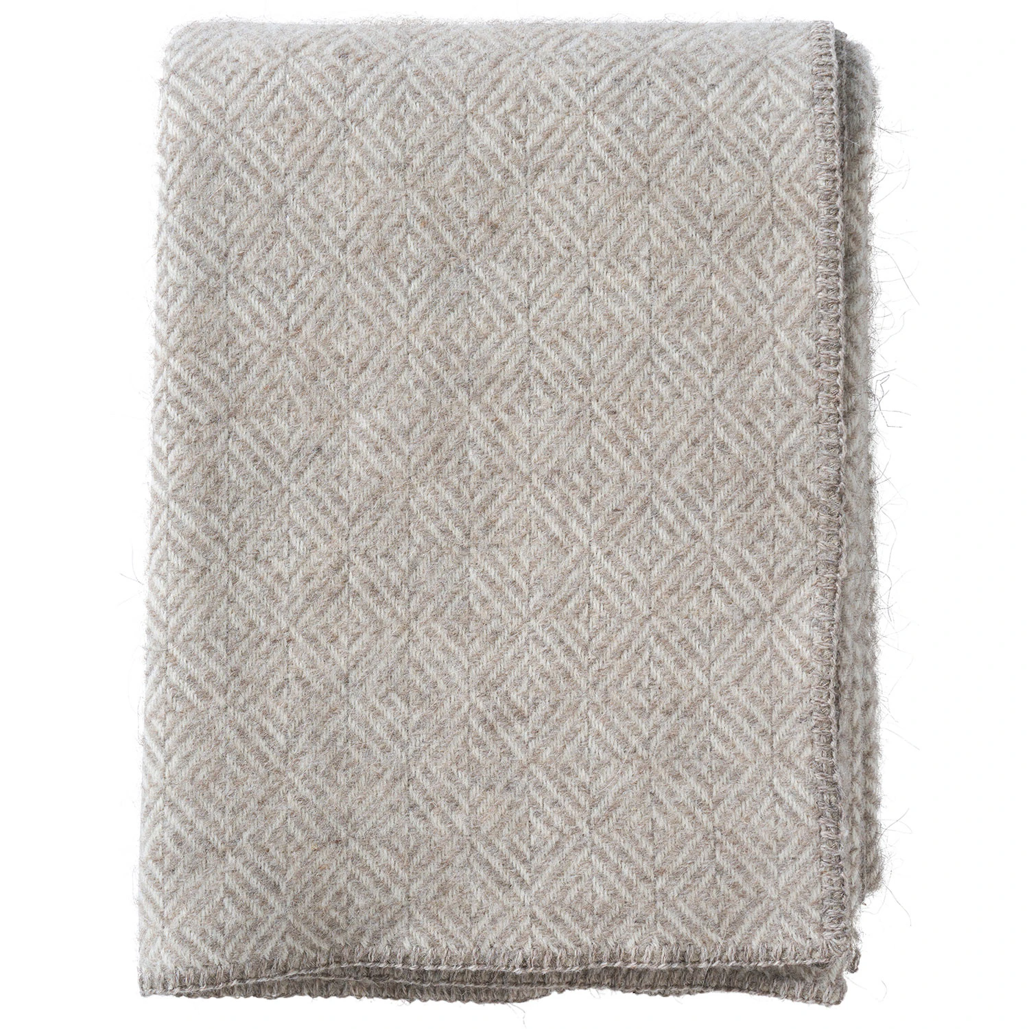 Klippan Yllefabrik Diamonds Pläd 130x180 Cm - Plädar & Filtar Lammull Natural Beige