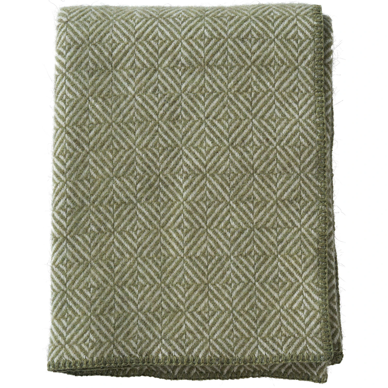 Klippan Yllefabrik Diamonds Pläd 130x180 Cm - Plädar & Filtar Lammull Grön
