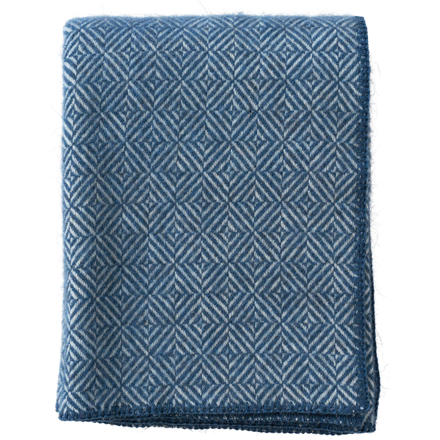Klippan Yllefabrik Diamonds Pläd 130x180 Cm - Plädar & Filtar Lammull Sea Blue