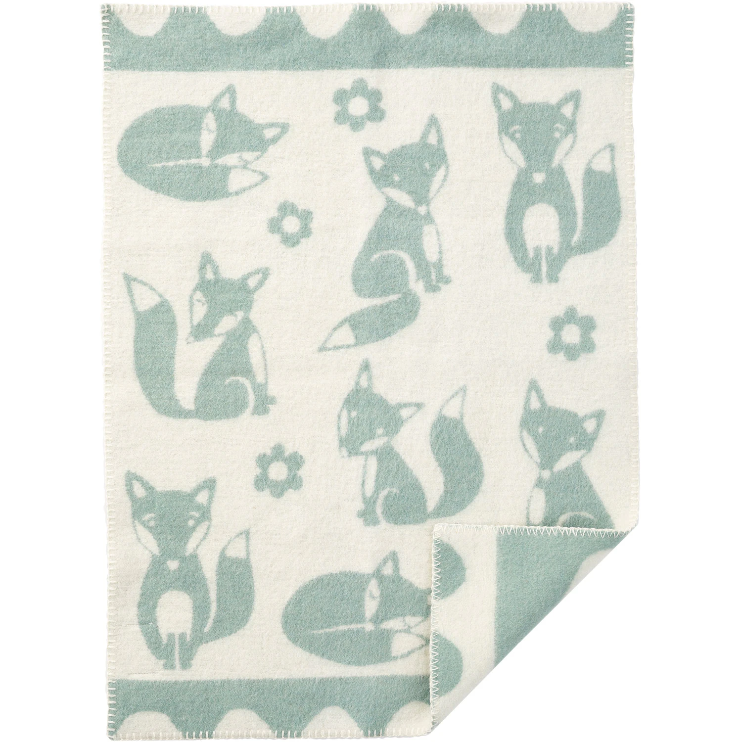 Klippan Yllefabrik Fox Pläd 65x90 Cm - Plädar & Filtar Ekologisk Lammull Duck Egg Blue