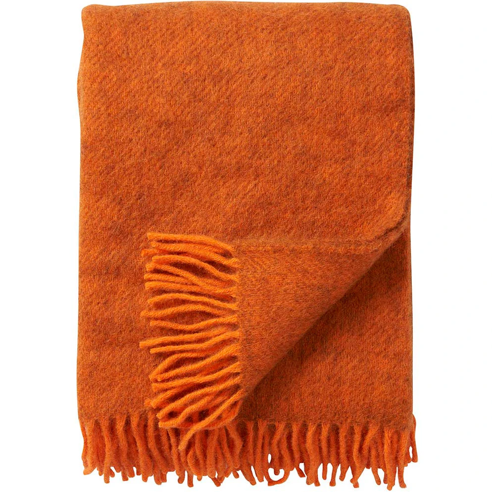 Klippan Yllefabrik Gotland Pläd 130x200 Cm Grå / - Plädar & Filtar Lammull Orange
