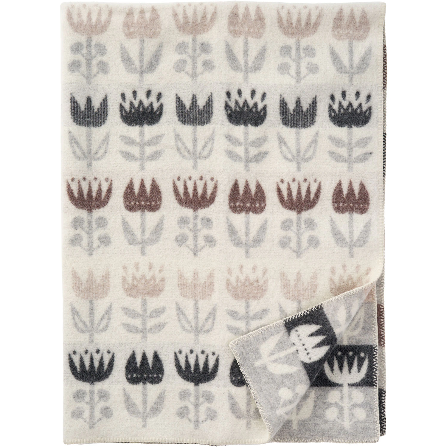 Klippan Yllefabrik Tulip Pläd 130x180 Cm - Plädar & Filtar Lammull Grå