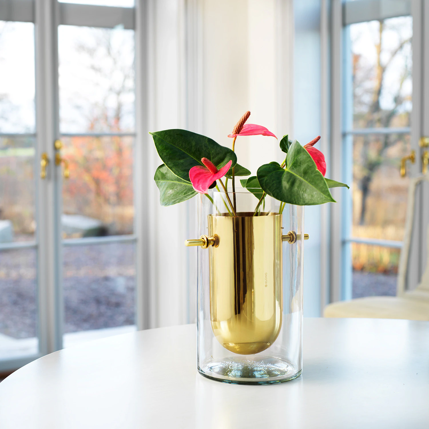 Klong Alba Vas Munblåst Glas / Cylinder, mässing från Klong, bild 2