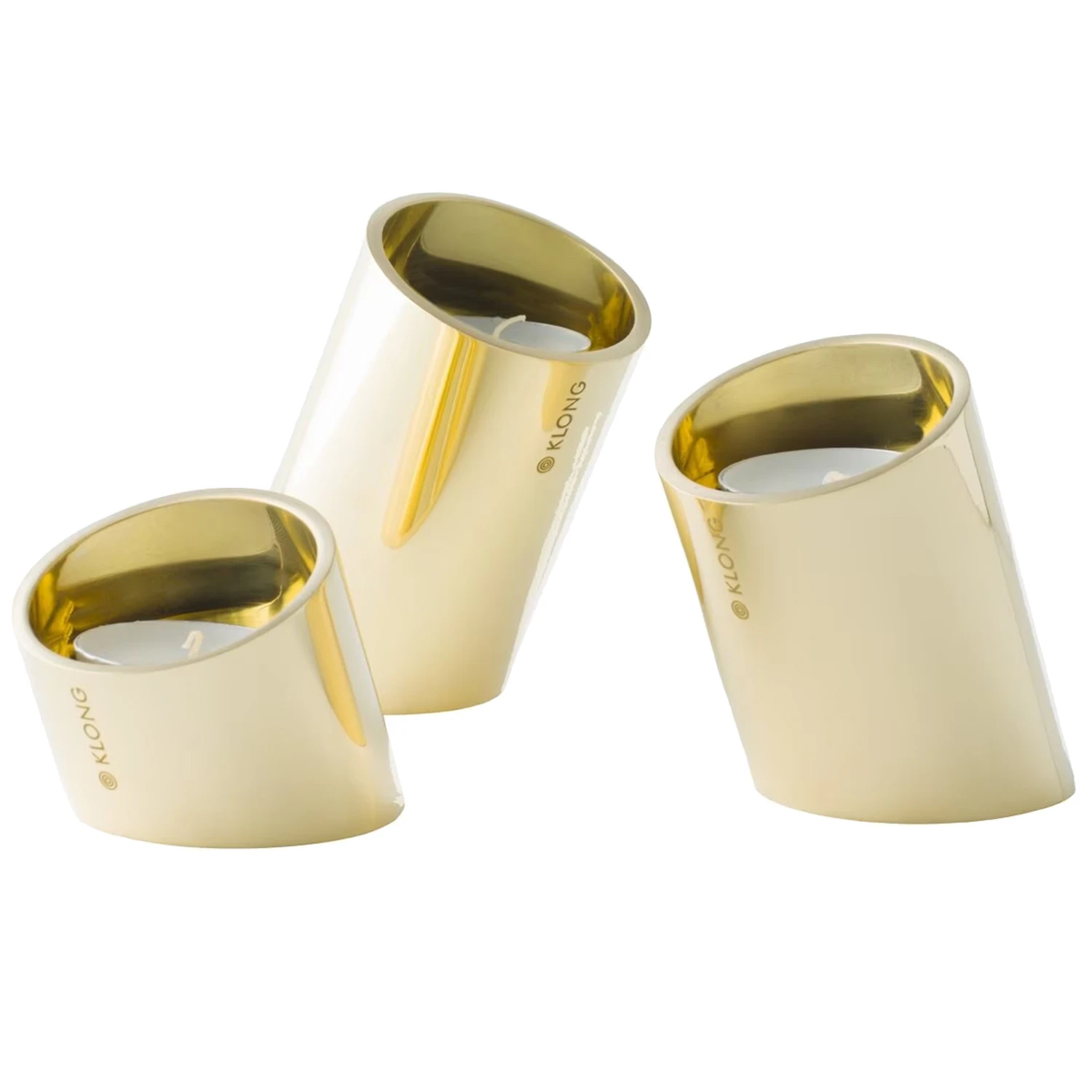 Klong Tipp Ljush&aring;llare 3 Delar - Tillbeh&ouml;r ljusstakar & ljuslyktor M&auml;ssing