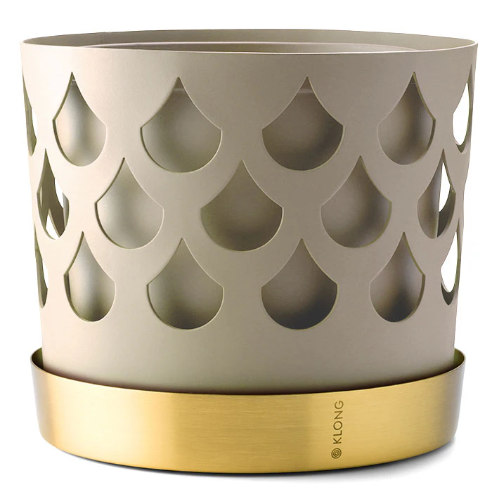 Klong Trio Drop Kruka 18 Cm / Medium - Krukor Mässing Beige