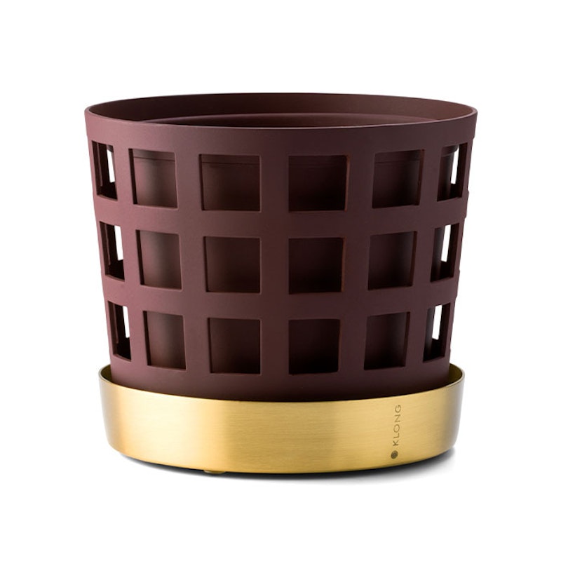 Trio Square Kruka Mörkröd, Ø12 cm / Small