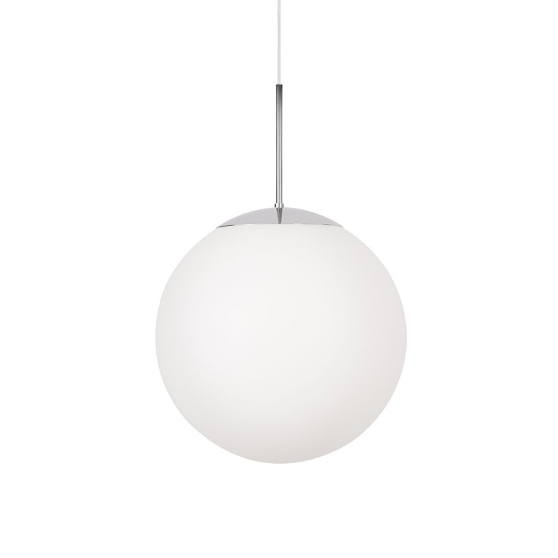 Glob Pendel Krom / Vit, 20 cm