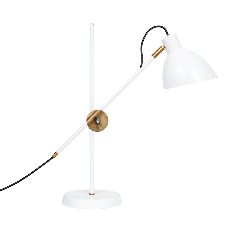 Konsthantverk KH#1 Bordlampe - Rå Messing & Hvid