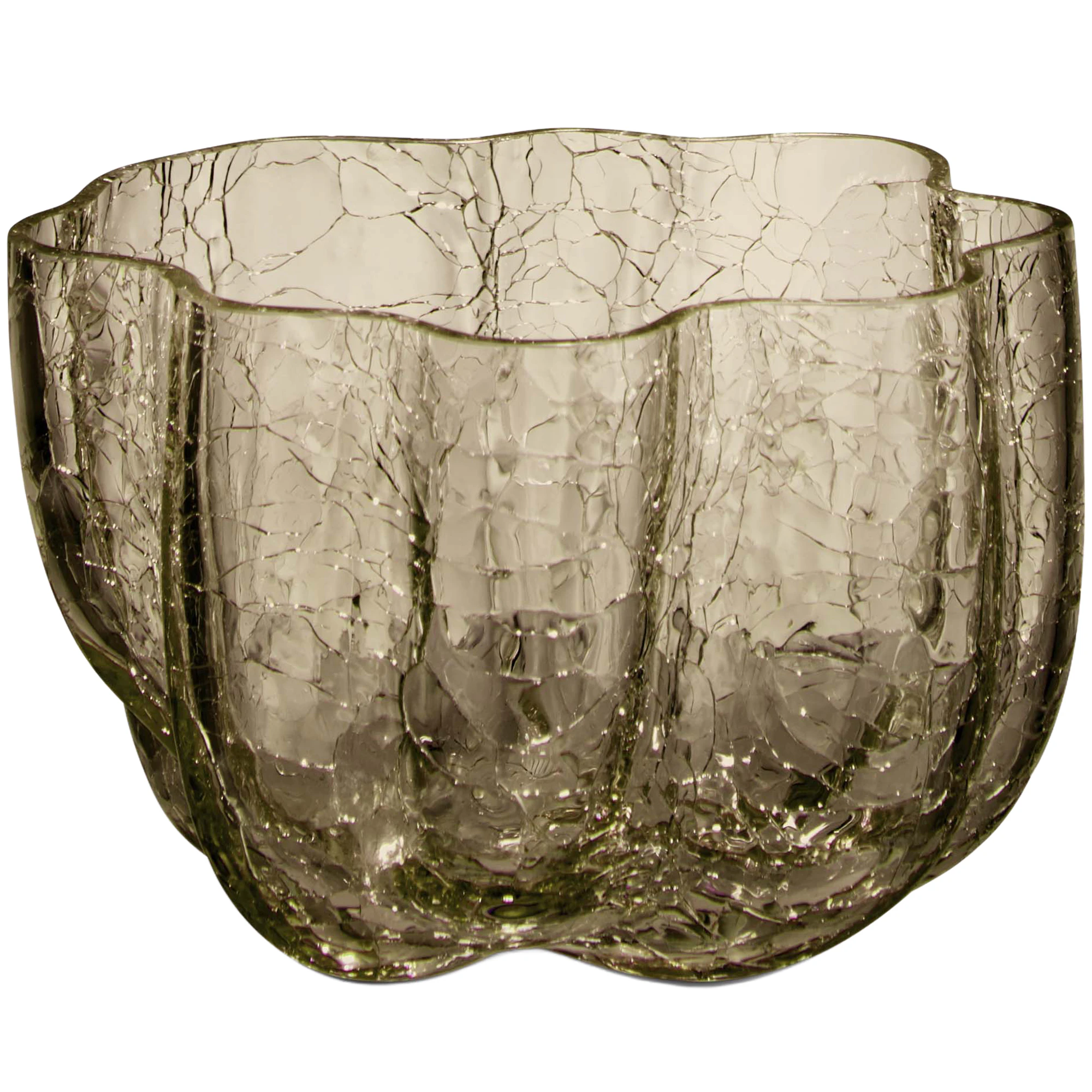 Kosta Boda Crackle ljuslykta 5,8 cm Taupe
