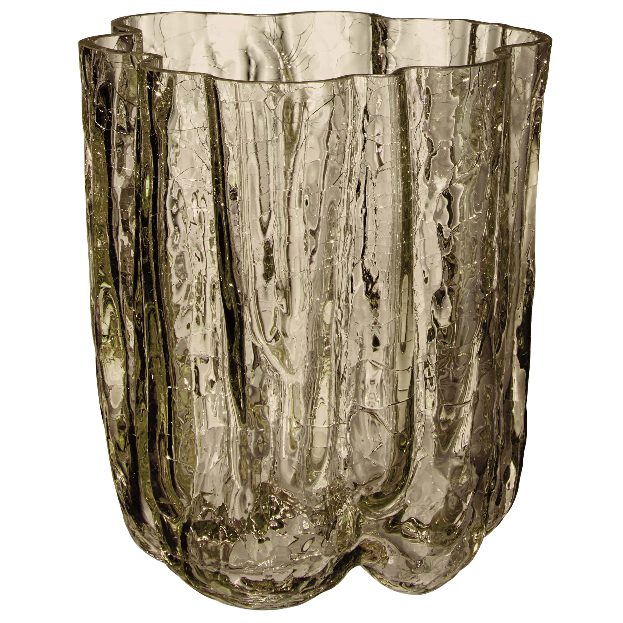 Kosta Boda Crackle Vas 12,1 Cm - Vaser Glas Taupe