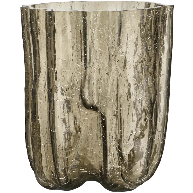 Crackle Vas 27 cm, Taupe